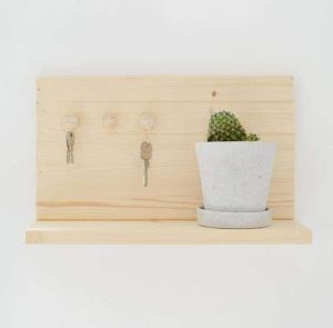 Modern wooden key shelf