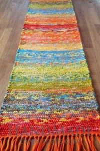 Multicolored hand woven rug