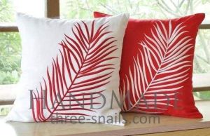 Natural pillow cases "Green leafs''