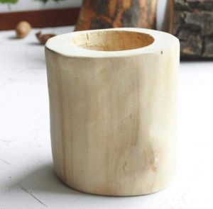 Natural wood succulent ash pot "Loft"