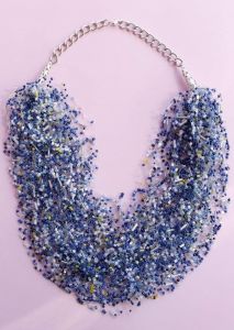 Necklace and earring set "Cornflower field"