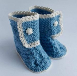 Newborn baby shoes "Blue sky" 