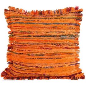 Orange rug pillow