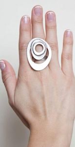 Oval modern geometric ring