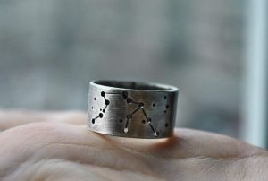 Personal silver ring with constellation