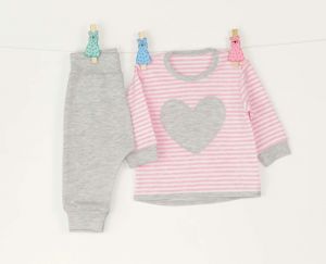 Pink baby suit Heart