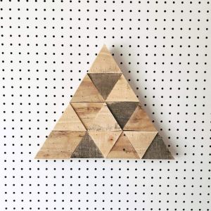 Reclaimed wood triangle art
