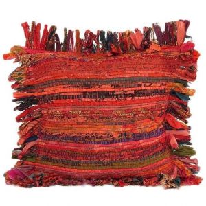 Red tribal pillow cover