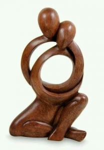 Romantic carved wood sculpture
