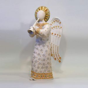 Sculpture with Ukrainian amber "Angel harbinger"