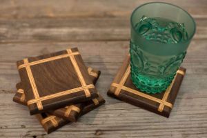 Set of 4 wooden coasters