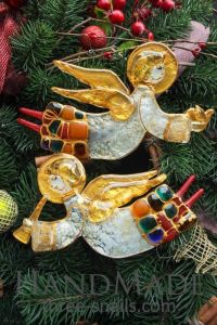 Set of glass angels "Christmas gifts"