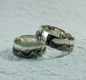 Silver engagement rings "Mountains"
