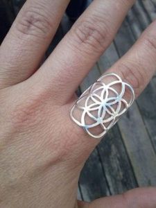Silver mandala ring
