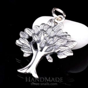 Silver pendant "Tree with leaves"