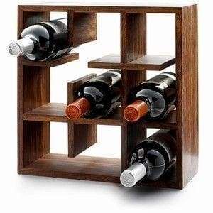 Solid wood wine bottles shelf