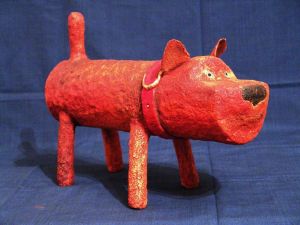 Souvenir ceramics handmade "Red dog"