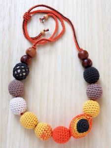 Teething necklace for mom "Apricots halves"