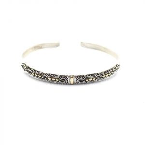 Thin silver cuff bracelet