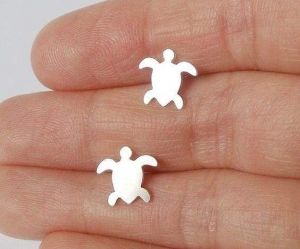 Tiny silver studs - small turtles