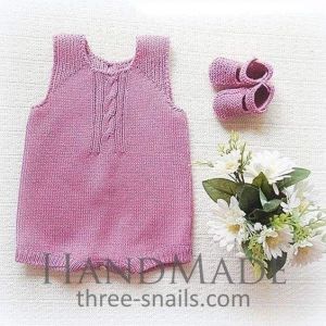 Toddler knitted romper and booties set