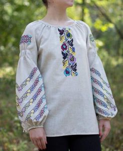 Traditional woman blouse. Ukrainian embroidery