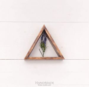 Triangular  wooden shelf  natural view