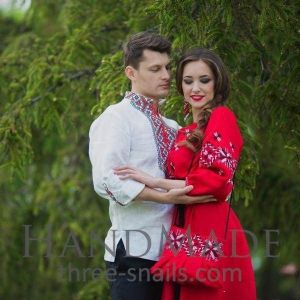 Ukrainian clothing for couple “White and red”