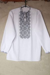 Ukrainian embroidered shirts "Gray shades"