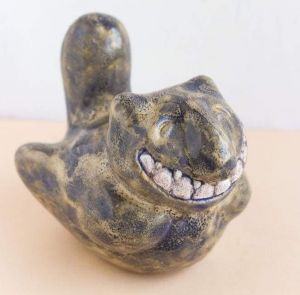 Unique ceramic figurine "Cheshire cat"