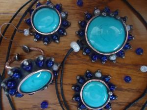 Vintage jewelry set "Blue diamonds"