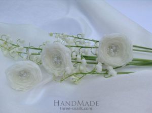 Wedding hair accessories. Hairpin "White roses"