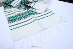 White cotton napkins "Turquois pattern"