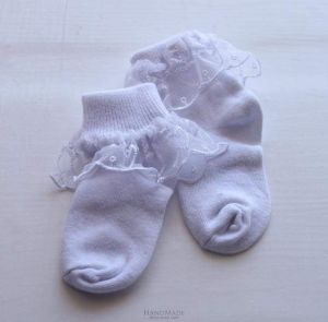 White lacy baby socks