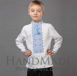 White shirt for boys "Lazur-blue"