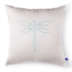 White decorative cushion "Dragonfly"
