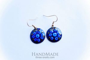 Womens earrings "Blue flowers" 