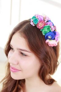 Womens headbands "Colorful roses"