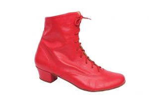 Women's red leather dance boots