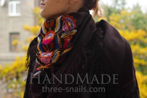 Womens shawl "Tale about garden"