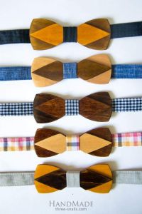 Wood bow tie men