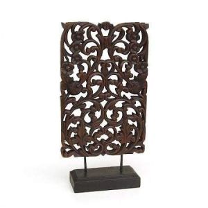 Wood décor panel stand