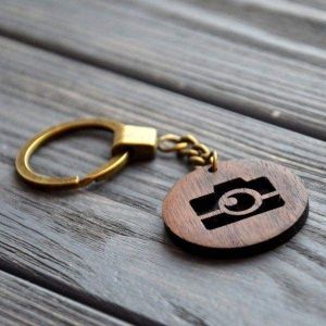 Wooden keychain camera