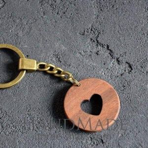 Wooden keychain heart