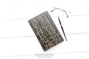 Wooden notebook black yellow "Dragon style"