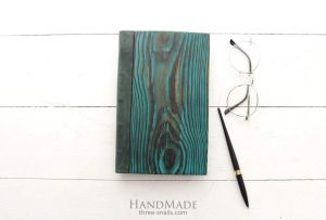 Wooden notebook green "Turquoise style"