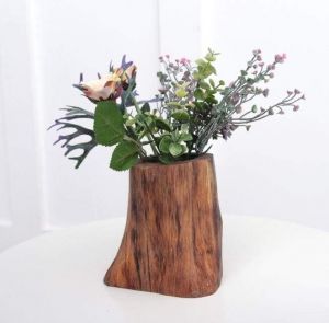 Wooden rustic vase "Ethnic spirit"
