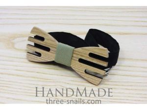 Wooden tie bow "Perforation holes"