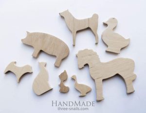 Wooden toys for kids "Farm animals"