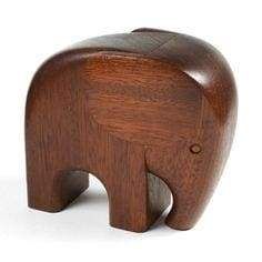 Wooden work elephant statuette